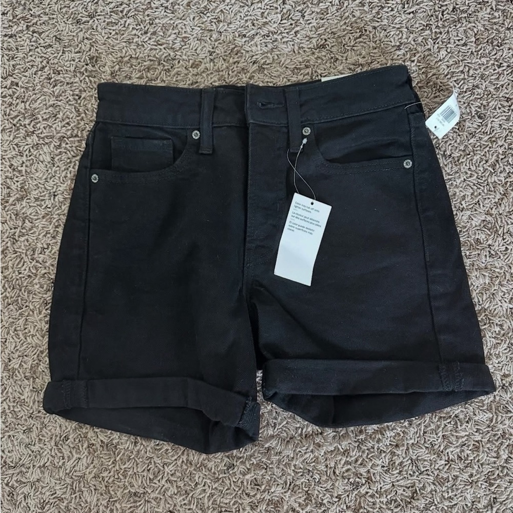 Old Navy Black Jean Shorts with Cuffed Hem
